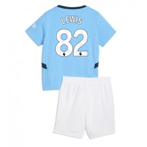 Manchester City Rico Lewis #82 Hemmakläder Barn 2024-25 Kortärmad (+ Korta byxor)